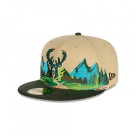 Gorra 59Fifty Milwaukee Bucks Team Landscape Beige