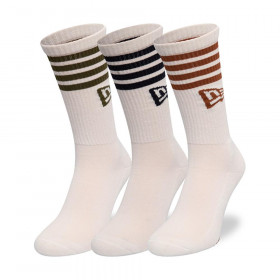 Medias New Era Stripe Crew Socks Beige