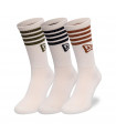 Medias New Era Stripe Crew Socks Beige