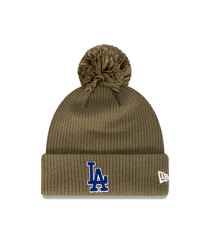 Beanie MLB Los Angeles Dodgers Olive Pom