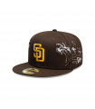 Gorra 59Fifty MLB  San Diego Padres Tonal Wave Dark Brown