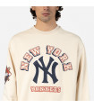 Polera Crewneck MLB  New York Yankees Patches Light Beige