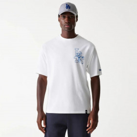 Polo MLB Los Angeles Dodgers Floral Blanco