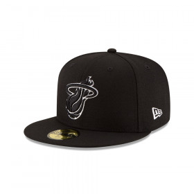 Gorra 59Fifty Miami Heat NBA 5950 Blk/Whi Negro