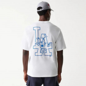 Polo MLB Los Angeles Dodgers Floral Blanco