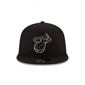 Gorra 59Fifty Miami Heat NBA 5950 Blk/Whi Negro