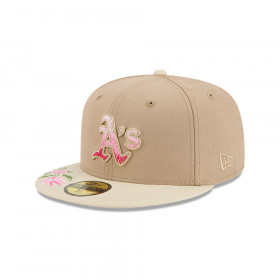 Gorra 59Fifty MLB Oakland Athletics Hand Stitched Floral Beige
