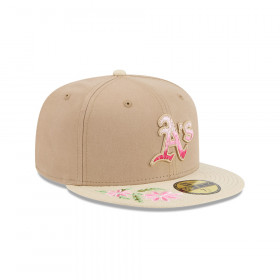 Gorra 59Fifty MLB Oakland Athletics Hand Stitched Floral Beige