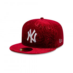Gorra 59Fifty MLB New York Yankees Floral Velour Rojo