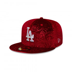 Gorra 59Fifty MLB Los Angeles Dodgers Floral Velour Rojo