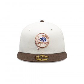 Gorra 59Fifty MLB New York Yankees Chrome Walnut Blanco