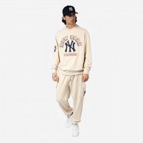 Polera Crewneck MLB  New York Yankees Patches Light Beige