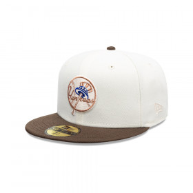 Gorra 59Fifty MLB New York Yankees Chrome Walnut Blanco