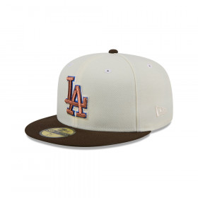 Gorra 59Fifty MLB Los Angeles Dodgers Chrome Walnut Crema