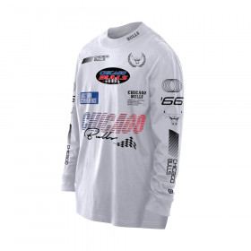 Polo Manga Larga NBA Chicago Bulls Modern Speed Blanco