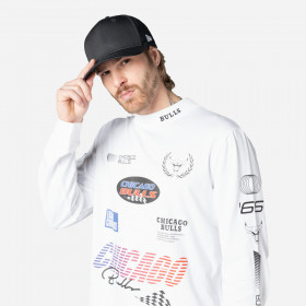 Polo Manga Larga NBA Chicago Bulls Modern Speed Blanco