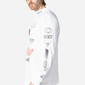 Polo Manga Larga NBA Chicago Bulls Modern Speed Blanco