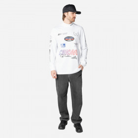Polo Manga Larga NBA Chicago Bulls Modern Speed Blanco