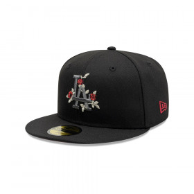 Gorra 59Fifty MLB Los Angeles Dodgers Gothic Flowers Negro