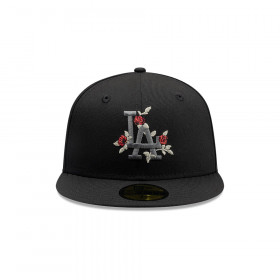 Gorra 59Fifty MLB Los Angeles Dodgers Gothic Flowers Negro
